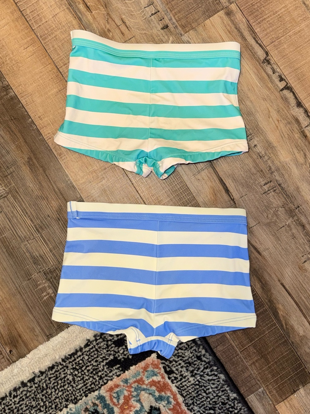 Hanna Andersson Striped Blue / Aqua Boy Short Swim Bottoms Size 5 Girls - Picture 5 of 5